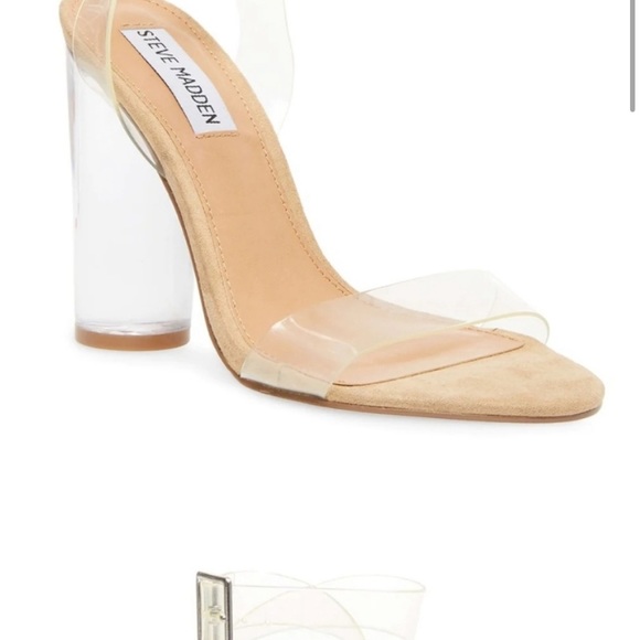 Steve Madden Clearer, Clear Heel Sandal, Ankle Steps, Size 9M - Picture 3 of 9